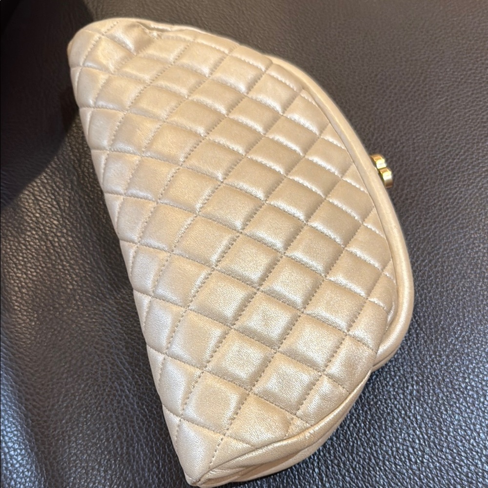 Elegant Quilted Gold Clutch